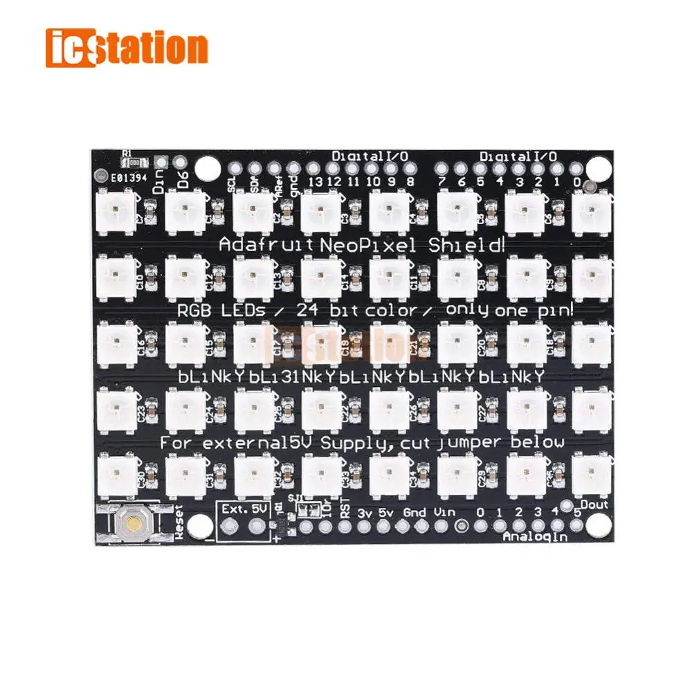 Новый светодиодный экран с матрицей 40 бит WS2812B 5050 RGB со встроенными драйверами |