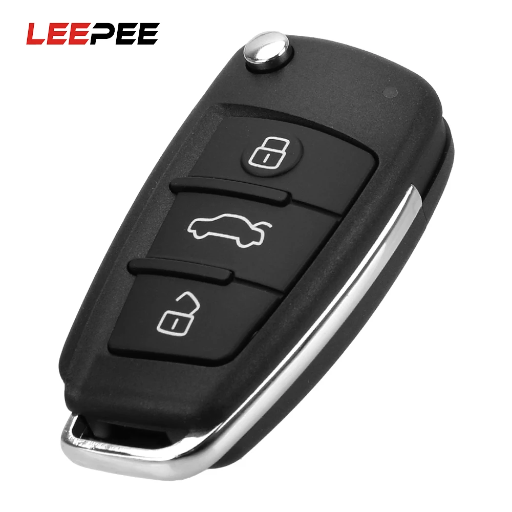 LEEPEE Брелок чехол 3 кнопки для Audi A2 A3 A4 A6 A6L A8 Q7 TT складной пульт дистанционного управления флип чехол Автомобильный ключ оболочка без лезвия Авто Замена