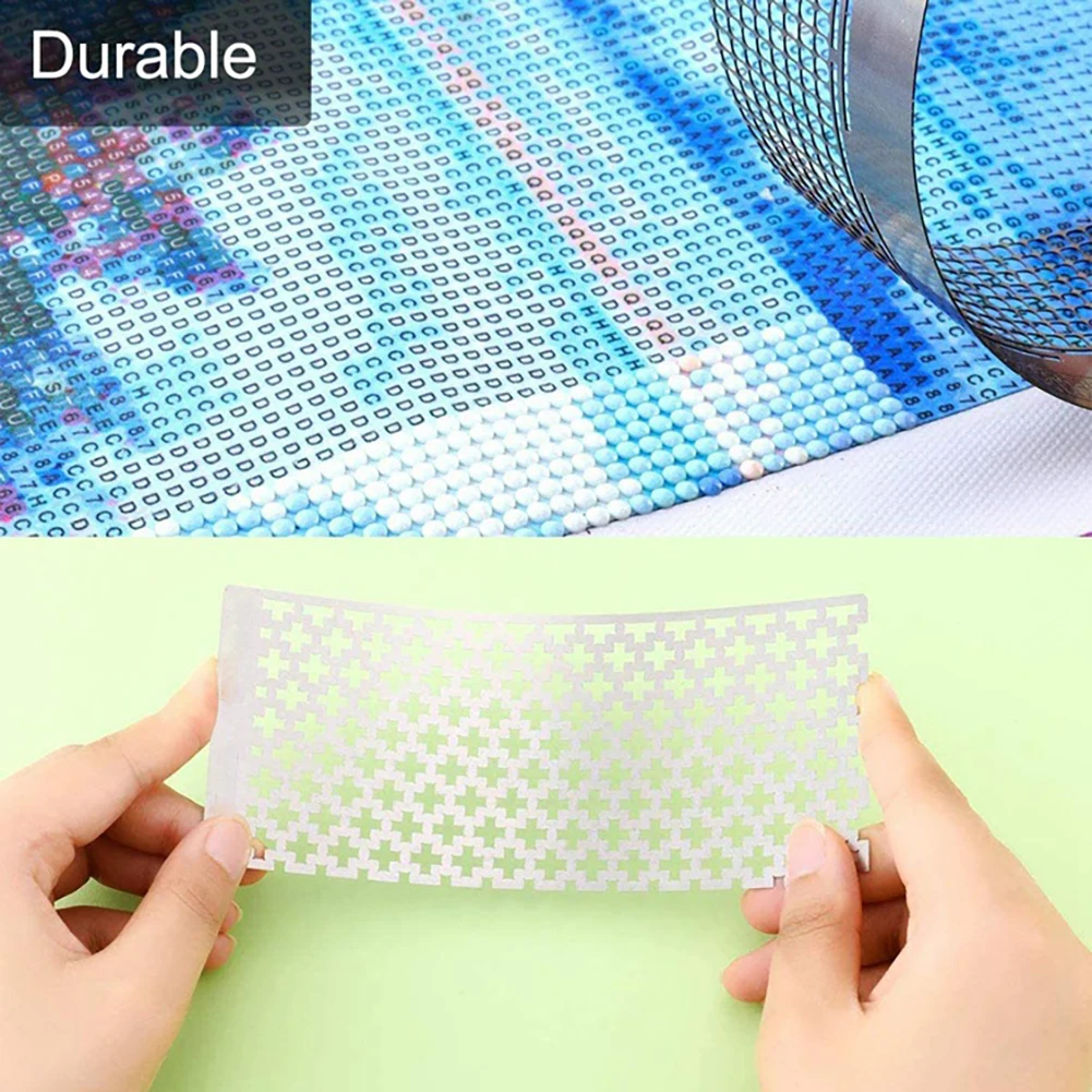 

7pcs 1 Fix Tool Portable Durable With Blank Grids Stainless Steel Diamond Painting Ruler Embroidery Mesh Partial Square Round