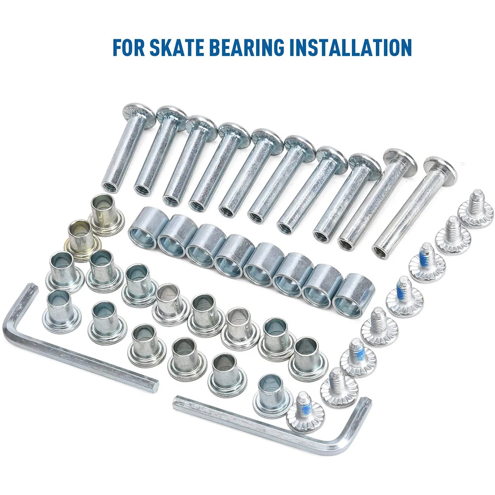 

Flexible Rotation Professional Inline Skate Replacement Shaft Kit Wheel Bearing Spacer Side Plug Hardware Wrench Aluminum Alloy