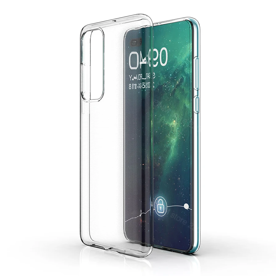 Чехол для Huawei Mate 30 P20 P30 P40 Lite E прозрачный силиконовый бампер из ТПУ мягкий чехол P