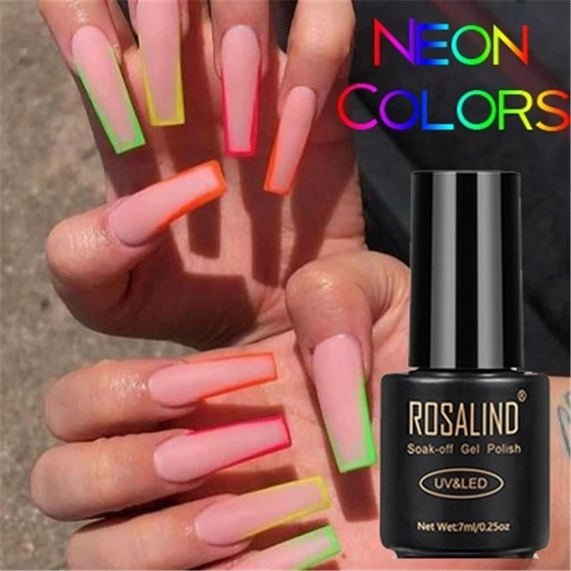 Неоновый Гель лак для ногтей УФ светодиодный люминесцентный Карамельный цвет Nail