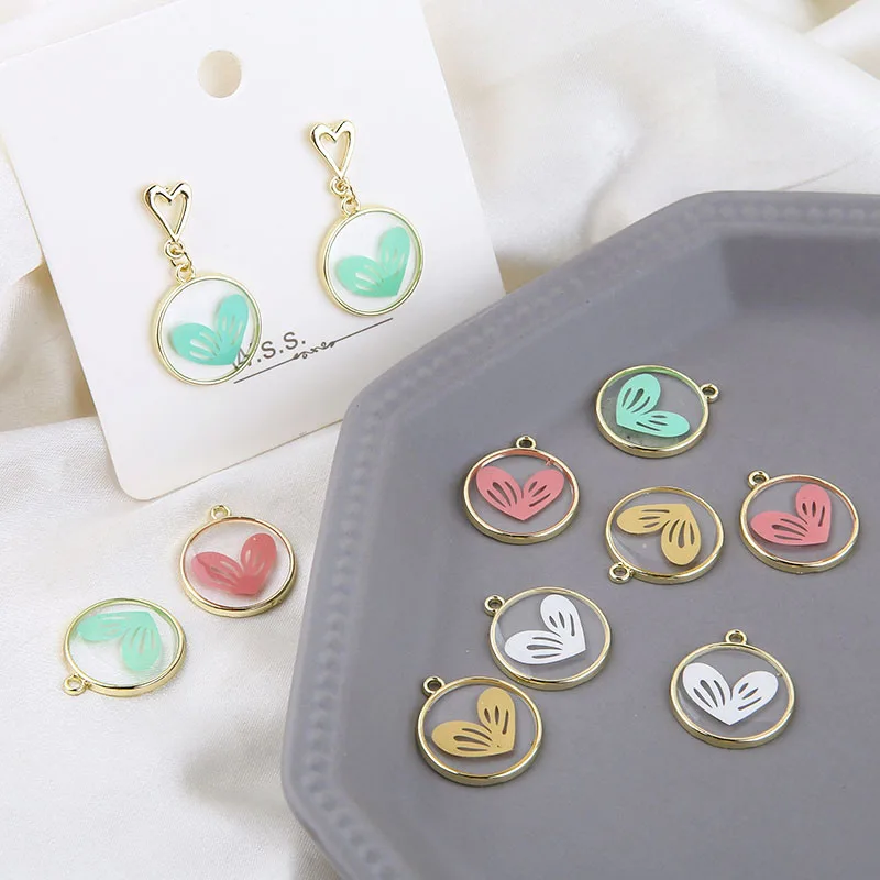 

30pcs/lot fashion alloy drop oil charms handmade geometry round shape diy jewelry earrings/necklace accessory