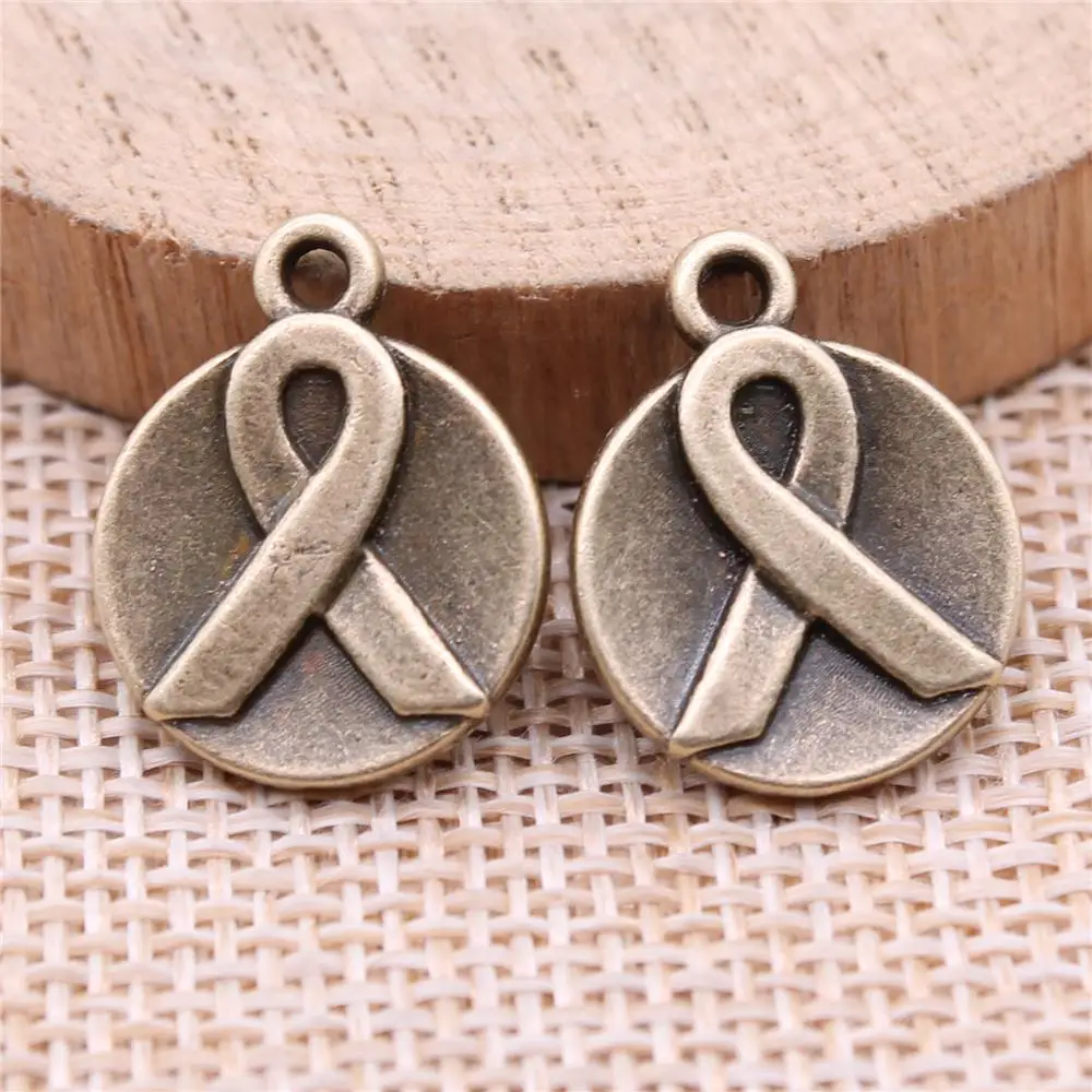 

Ribbon Charms For Jewelry Making Findings Handmade DIY Craft 10pcs Antique Bronze Color 19x15mm