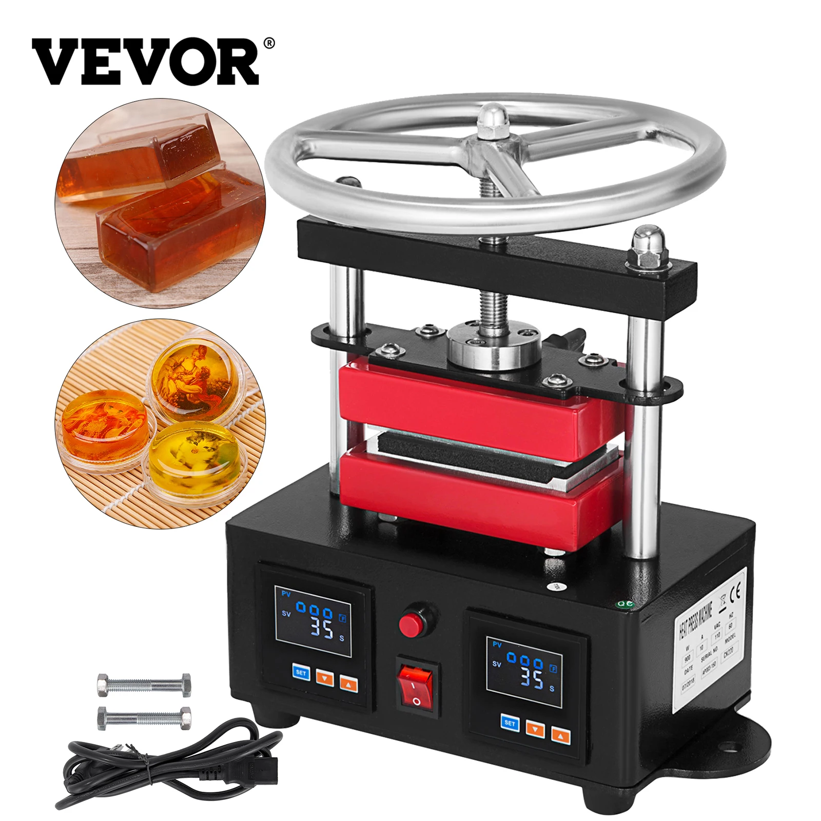 

VEVOR 3x5 дюймов 4x7 дюймов 5x5 дюймов, двухслойная штамповочная коленчатая пресс-пластина, полный комплект, нагрев, прочные электрические качели, ...