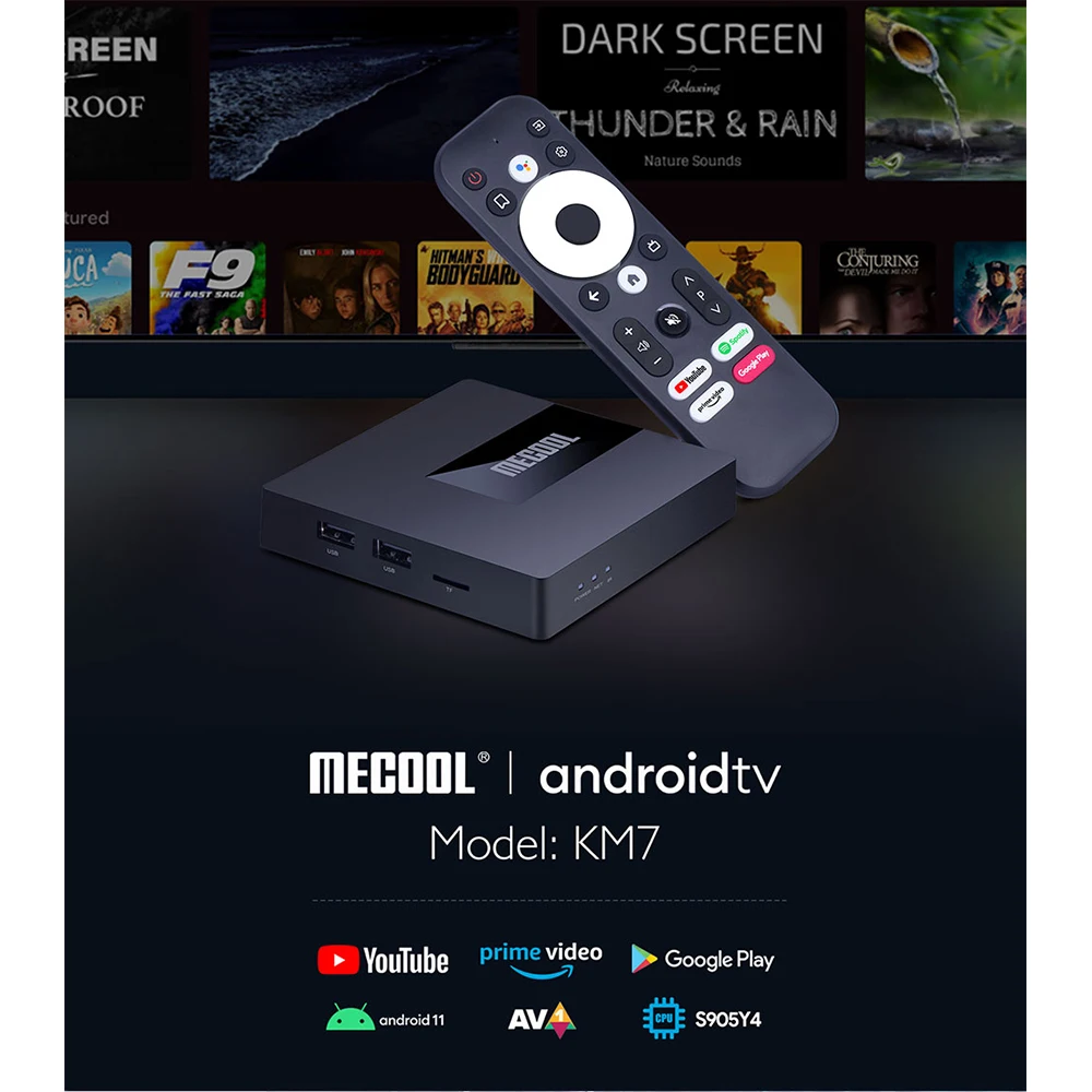 ТВ-приставка MECOOL KM7 Android 11.0 Amlogic S905Y4 ЦП ARM G31 MP2 GPU 2 4G/5G Wifi BT4.2 медиаплеер | Электроника