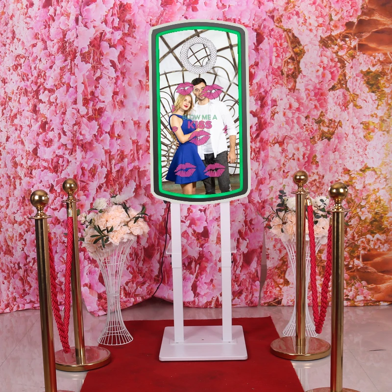 Wedding digital machine equipment magic mirror photo booth led frame kiosk with printer and camera