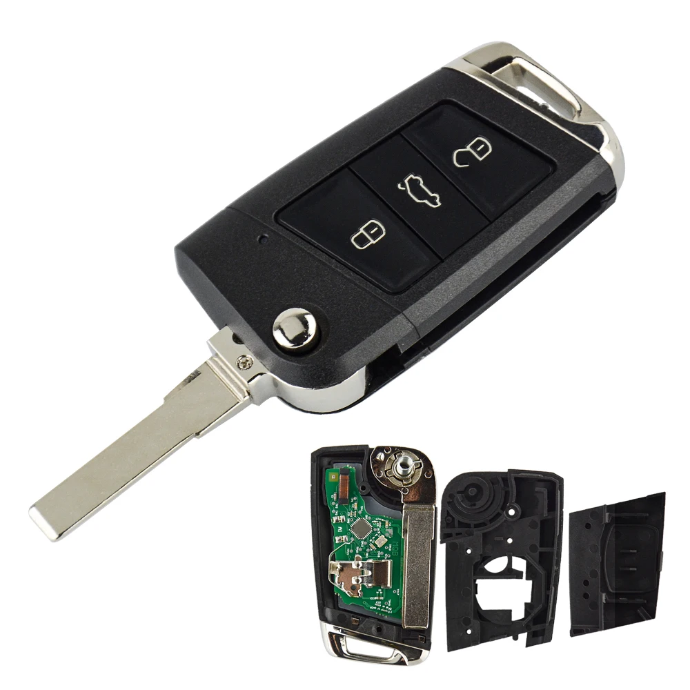 Модифицированный дистанционный Автомобильный ключ Okeytech 3 кнопки 433 МГц для VOLKSWAGEN