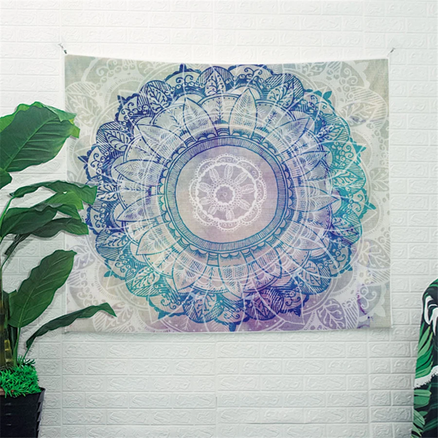 Мандала Лотос гобелен настенный цветочный декор в стиле бохо фон для спальни