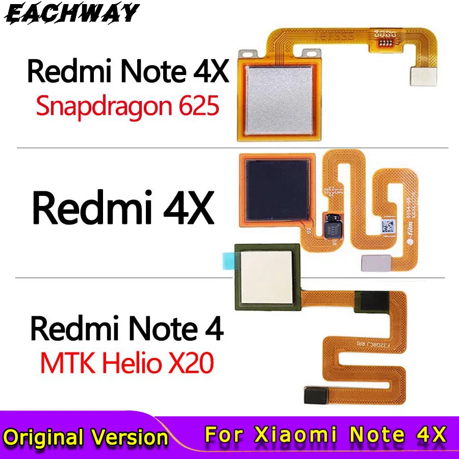 

4x для Xiaomi Redmi Note 4X сканер отпечатков пальцев гибкий кабель сенсорный датчик ID Кнопка Домой для Redmi Note 4 Кнопка отпечатков пальцев Ключ