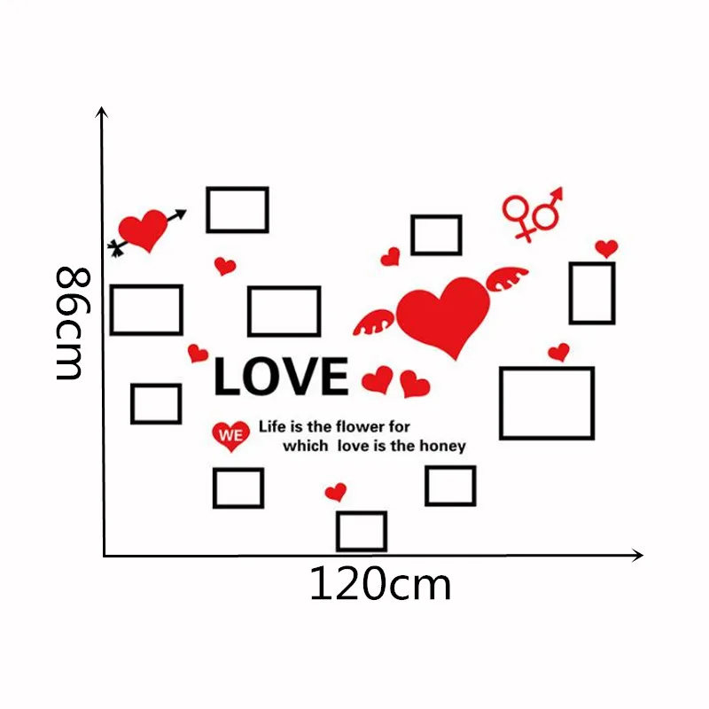 3D акриловые настенные наклейки сделай сам любовь рама для фото дивана свадьбы