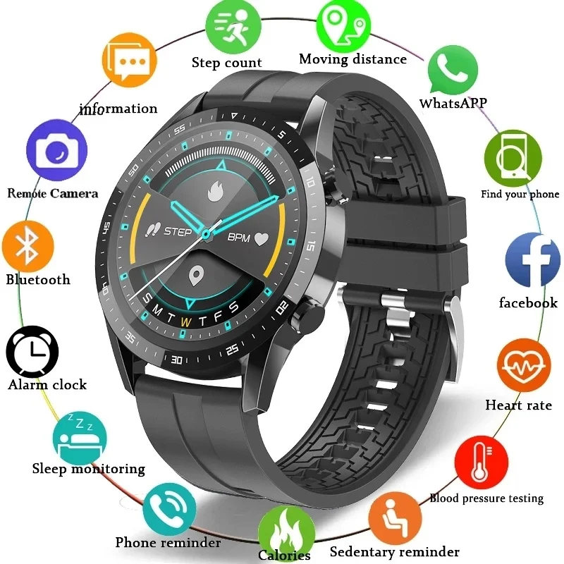 

Новинка 2021, смарт-часы с Bluetooth для звонков, мужские водонепроницаемые спортивные фитнес-часы с трекером здоровья и будильником, мужские смар...