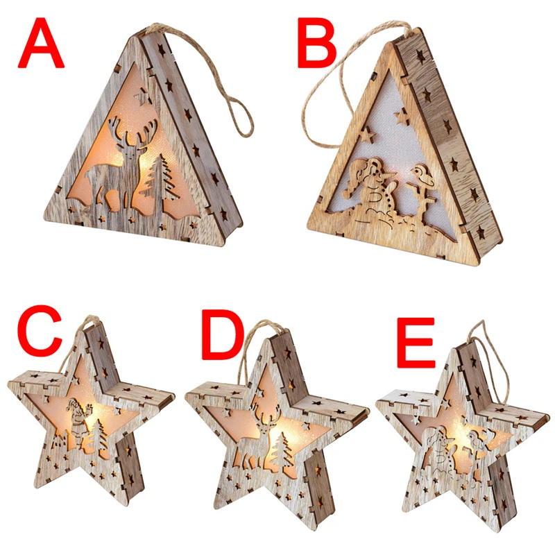 Светодиодный гирлянды светильник деревянный дом Симпатичные Рождественская