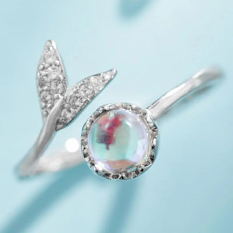 

Trendy Mermaid Tail Adjustable Rings for Women Zinc Alloy Cute Animal Finger Ring Party Gifts 2022 New Luxury Promise Jewelry