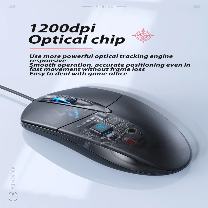 Проводная игровая мышь с 3 кнопками 1200DPI эргономичная оптическая USB компьютерная