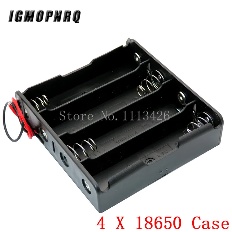 Black Plastic 1x 2x 3x 4x 18650 Battery Storage Box Case 1 2 3 4 Slot Way DIY Batteries Clip Holder Container With Wire Lead Pin |