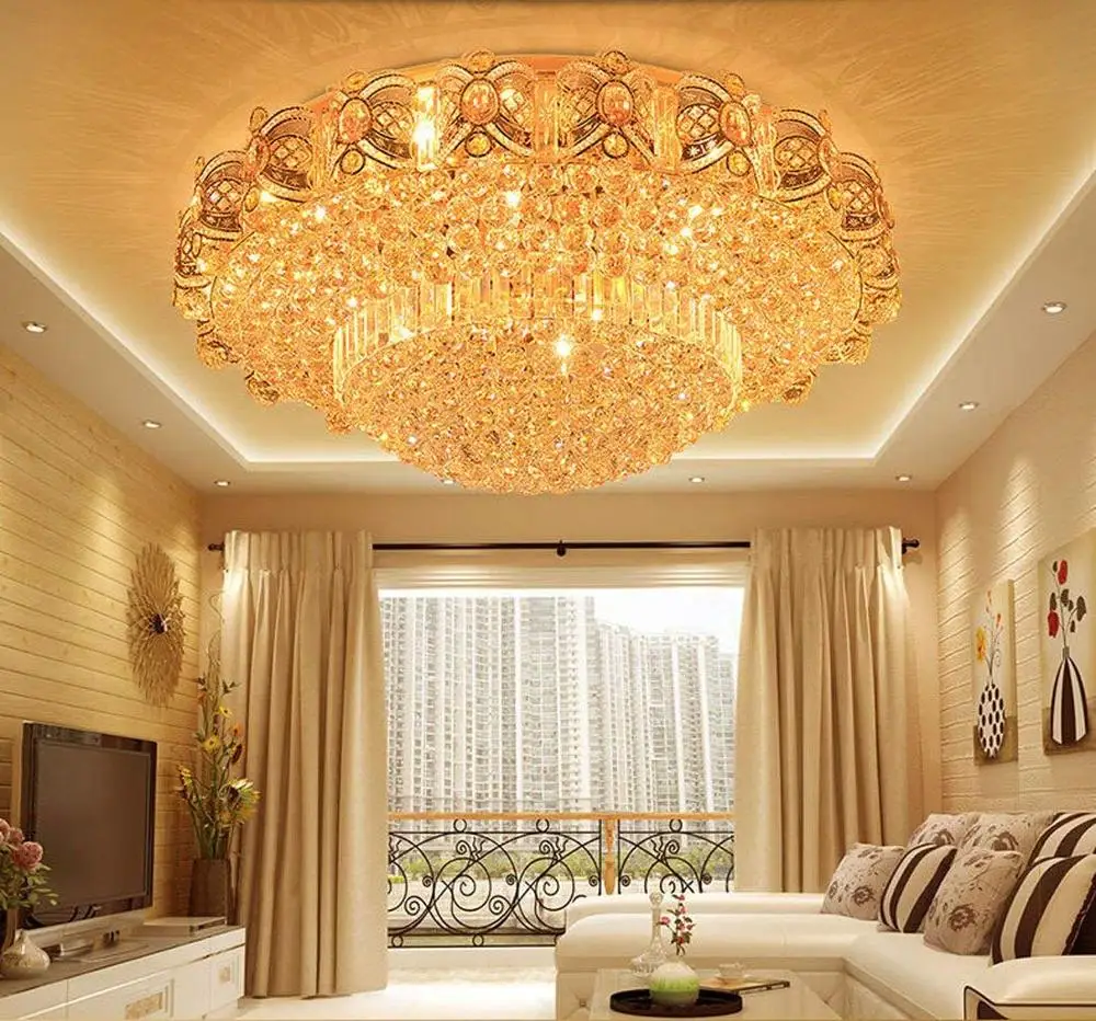 LED K9 хрустальный Золотой потолочный светильник люстры домашний бар потолочные