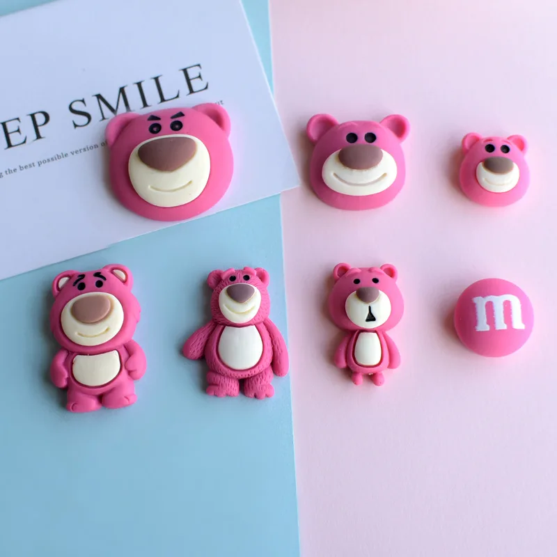 10 шт. мультяшный клубничный медведь конфеты плоский задний полимер