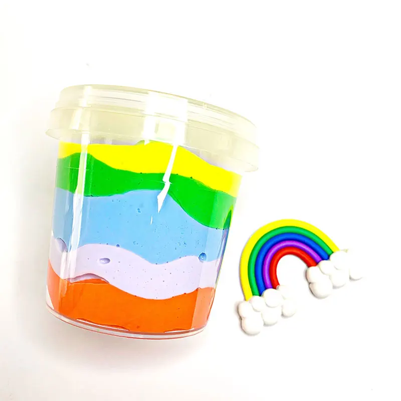 2019 новый дизайн цветастые пышные Слизи С светильник Мягкий хлопок Радуга