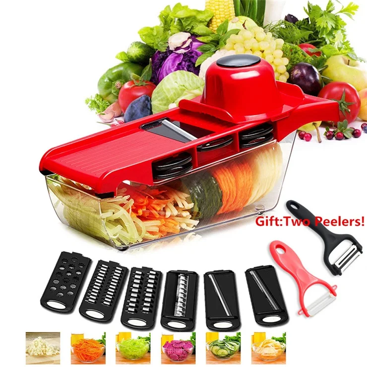 

Vegetable Cutter Mandoline Slicer Potato Peeler Carrot Cheese Grater Vegetable Slicer Kitchen Accessories Gift 2 Peelers