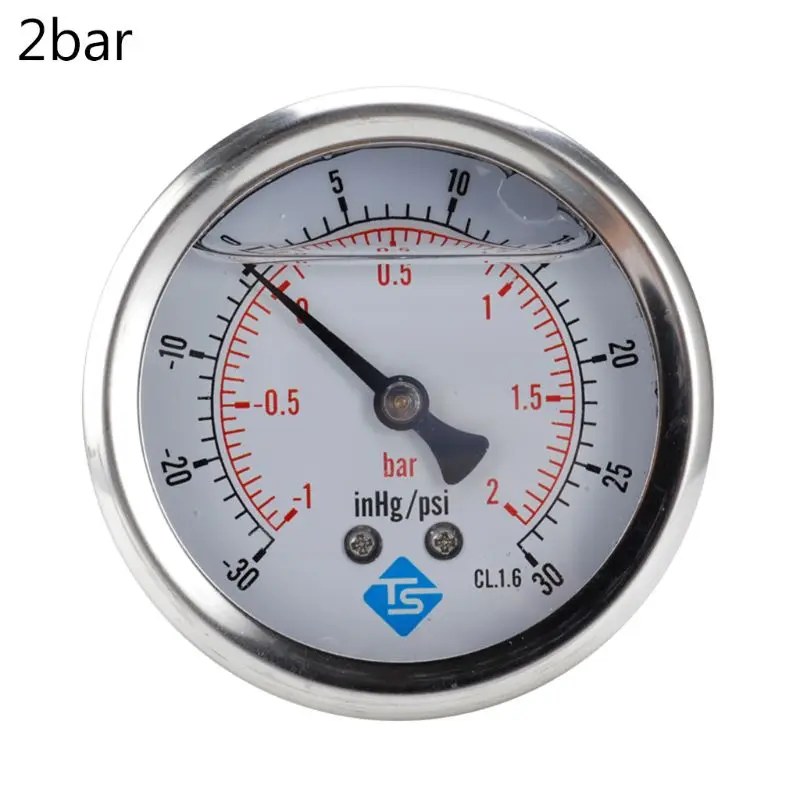 

1/4 BSP Back Compound Pressure Vacuum Gauge Glycerine Filled 68mm -1~0/1/2 Bar -30*Hg + 0/15/30 PSI