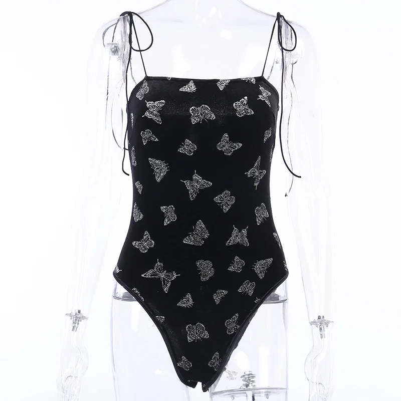 Сексуальные женские комбинезоны Gothblack Харадзюку на тонких бретельках с принтом