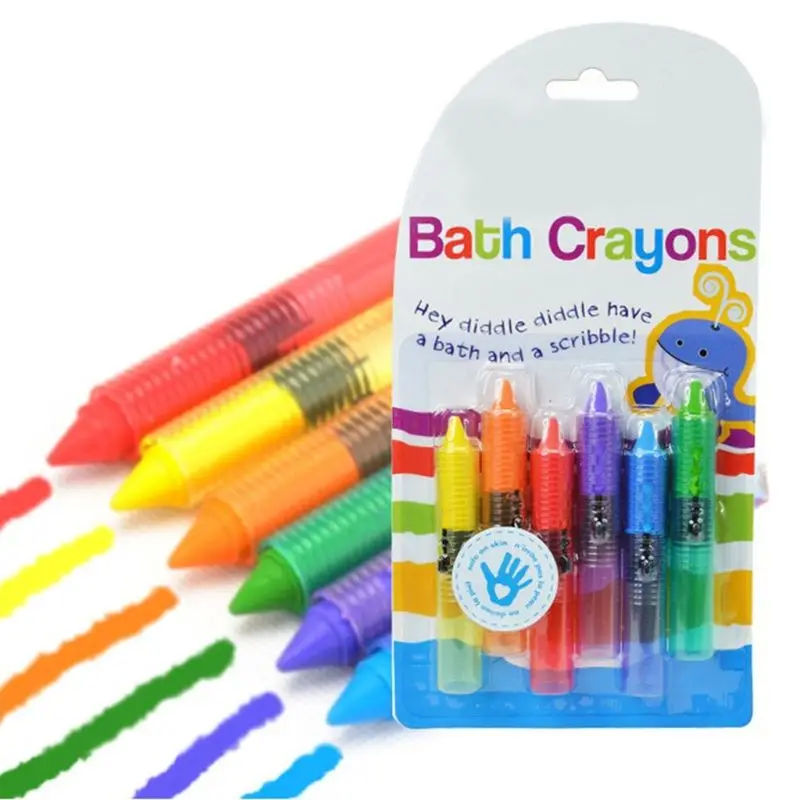 Bath Time Toy Crayons - Multi-Coloured Pack of 6 Bathing Kids Pen Set | Канцтовары для офиса и дома