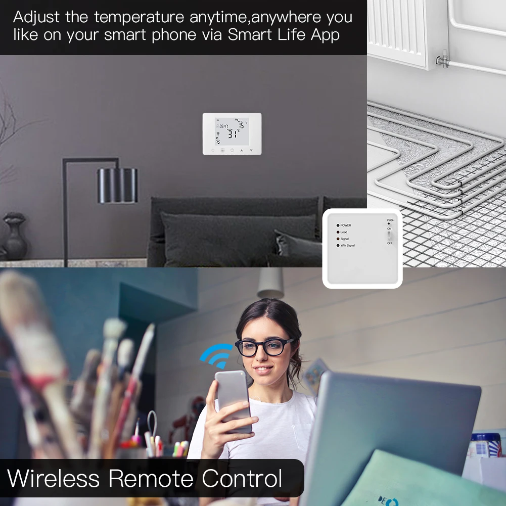 Умный термостат Wi-Fi настенный контроллер температуры воды и подпольного