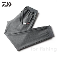 2021 autumn new casual trousers men daiwa fishing clothing breathable solid elastic cotton sports fishing pants fishing wear