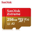 Оригинальный двойной флеш-накопитель SanDisk Extreme Micro SD карта 128 Гб 64 Гб оперативной памяти, 32 Гб встроенной памяти SDHCSDXC A2 U3 V30 слот для карт памяти Макс 160 МБс. карты памяти Microsd карта с адаптером SD