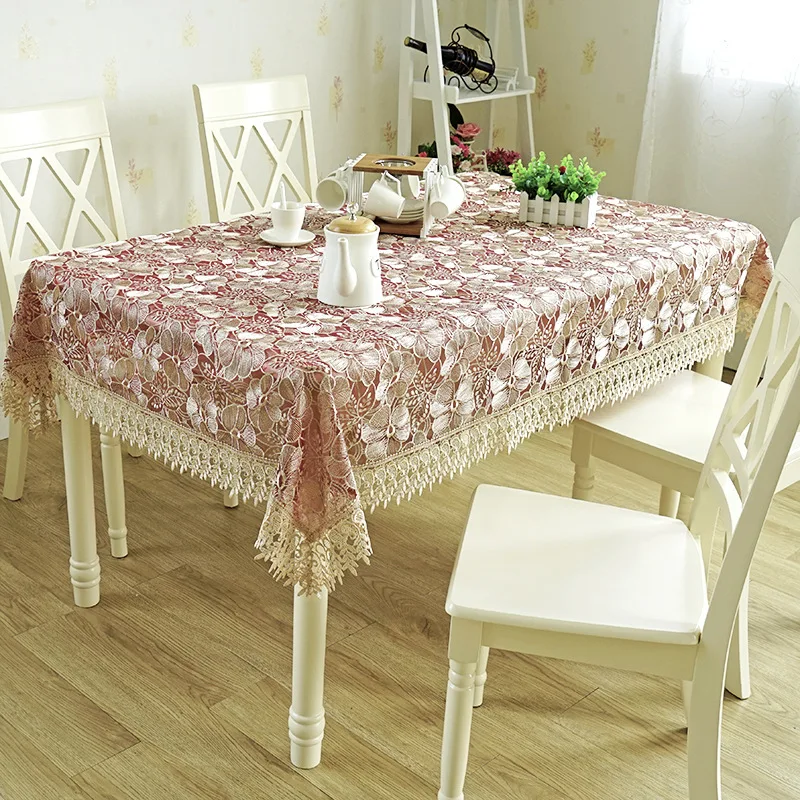 Гордая Роза сельская стеклянная пряжа скатерть с вышивкой прямоугольная