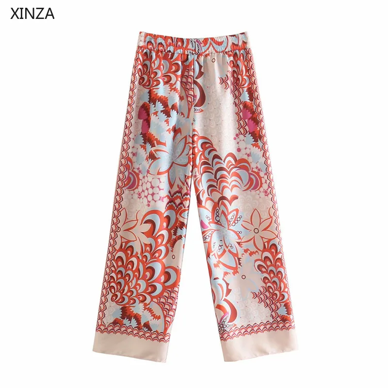 

Women Vintage Asymmetric Print Shirt Za 2021 Long Sleeve Loose Red Summer Shirts Woman Chic Patch Pocket Button Up Casual Top