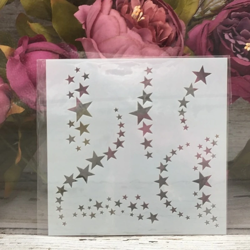 1 шт. 5*5 &quotЗвездные линии DIY слои трафареты картина на стену строительная карта