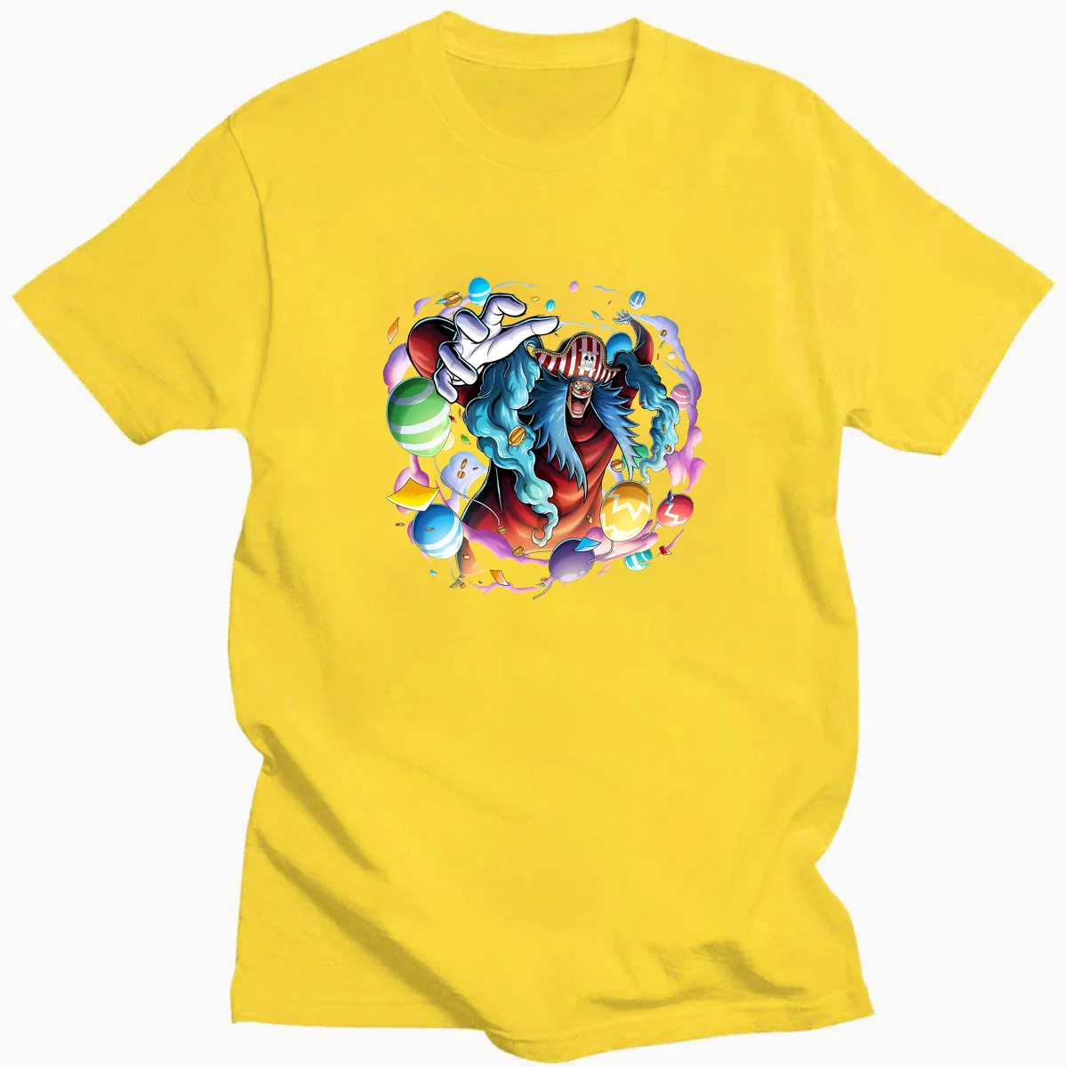 

Summer Fashion Hot Anime One Piece The Clown Buggy Art Print T-Shirts Daily Casual Short Sleeve O-neck Cotton Tees for Fans