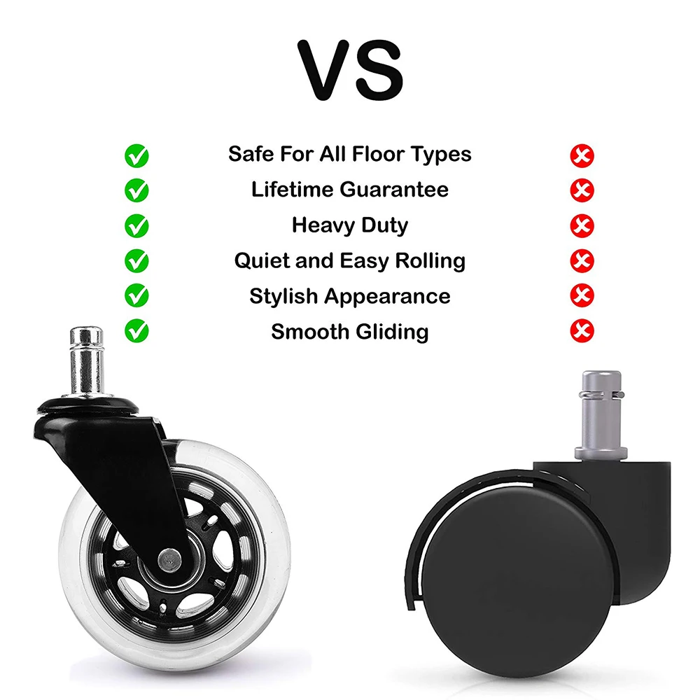 Универсальный стопорный ролик из полиуретана 3 дюйма Черное колесо с сильной