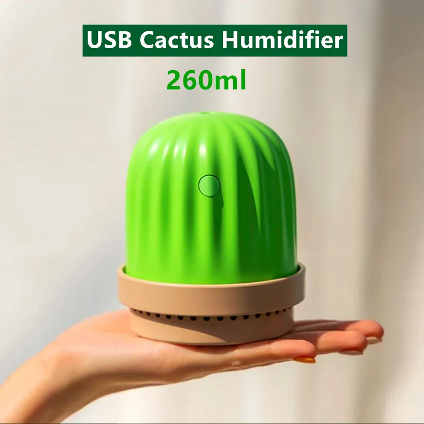 Кактус Usb портативный увлажнитель воздуха 260 мл мини милый ультразвуковой