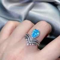925 sterling silver vintage topaz diamond rings for women genuine jewelry wedding anniversary resizable rings nillos mujer gifts
