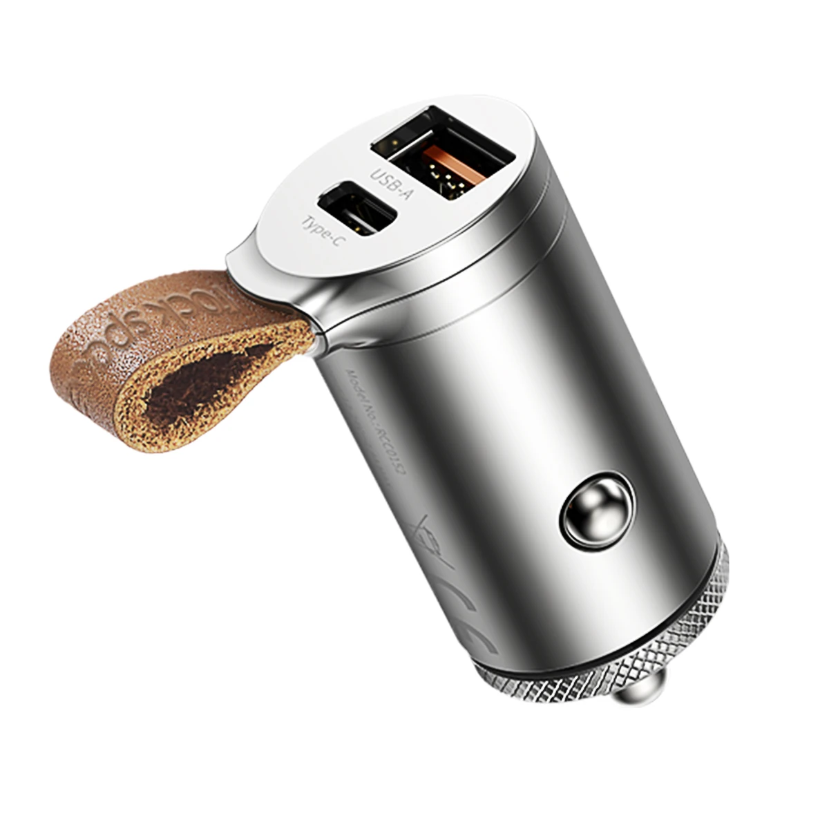 ROCK QC4.0 автомобильное зарядное устройство 30 Вт USB-C PD QC3.0 30 Вт 5A быстрое зарядное устройство с ремнем два порта usb мини автомобильный телефон зарядное устройство FCP AFC - Тип штекера: Silver
