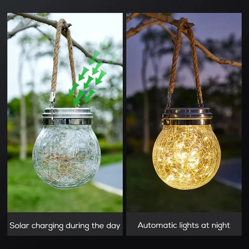 

Solar LED Crack Light Garden Glass Landscape Light Hanging Tree Light Outdoor Rainproof Garden Villa Decoration Light