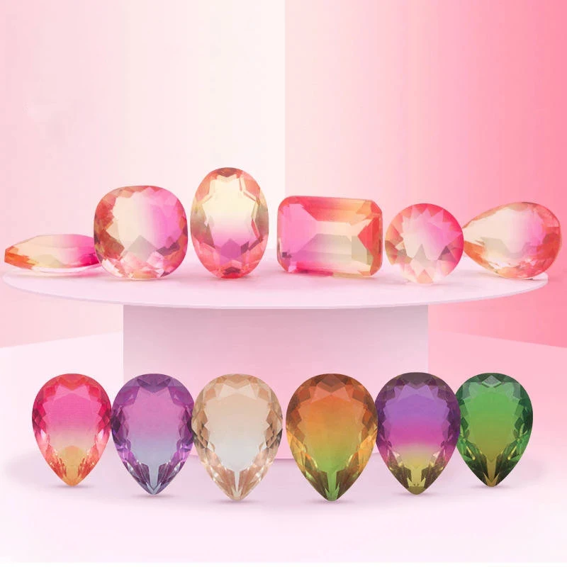 

XiChuan 10Pcs Tourmaline Crystal Stone Sew On Rhinestones Dress Appliqued HandBag Garment Glass DIY Clothing Jewelry Making