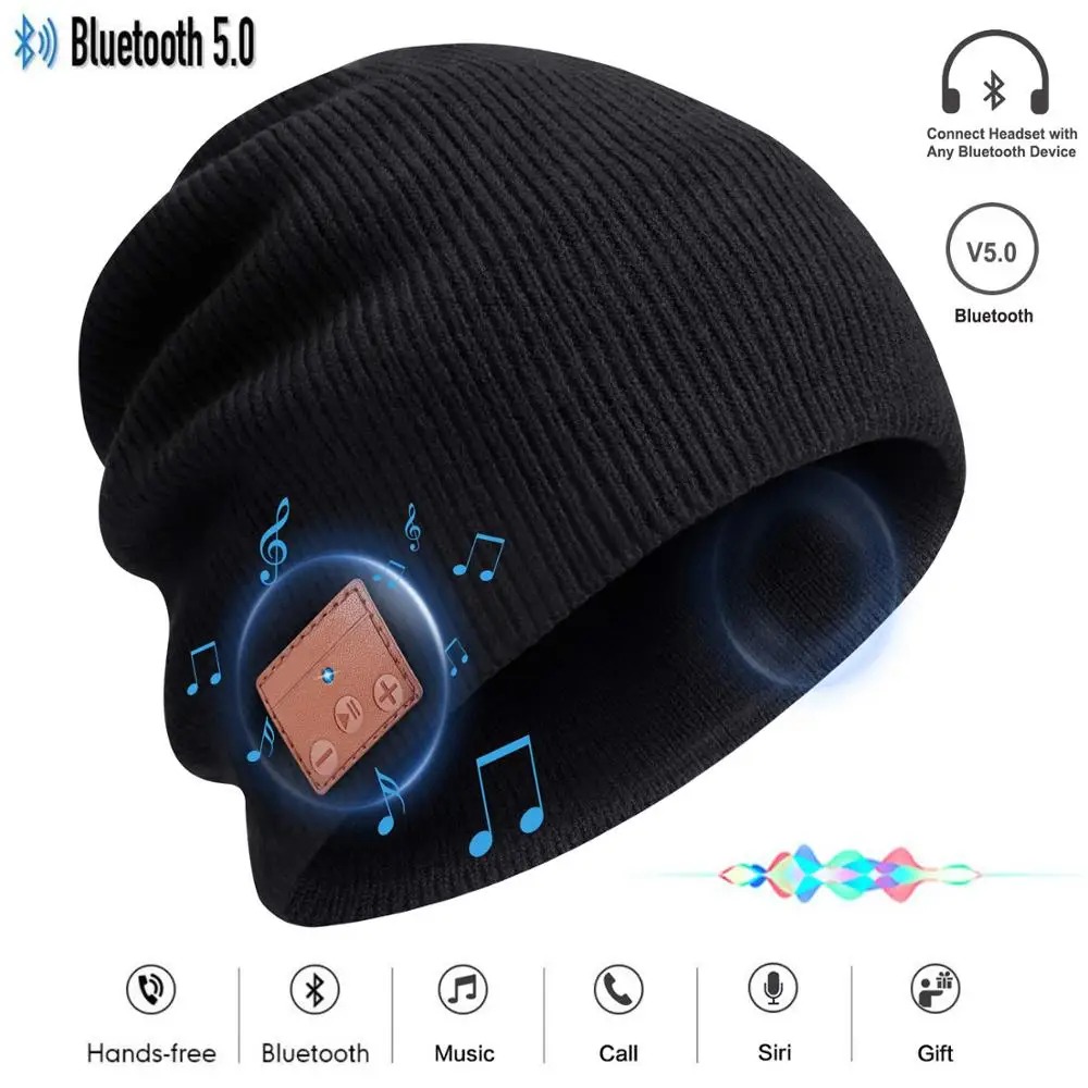2020 модернизированная Bluetooth5.0 вязаная шапка наушники беспроводная гарнитура