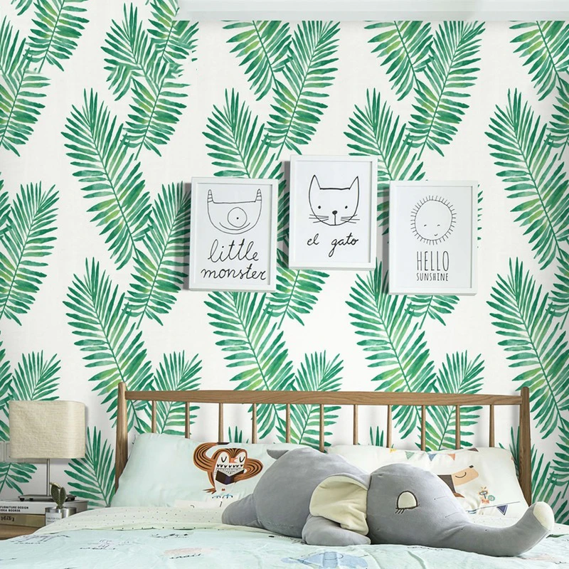 

Tropical Palm Peel and Stick Wallpaper Vinyl Self Adhesive Contact Paper Removable Green Leaf Wall Paper Kids Room Home Decor