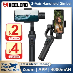 3-осевой карданный стабилизатор KEELEAD S5B для iPhone 11, 12, XS, XR, Gopro, экшн-камеры, зарядка для смартфона, управление зумом