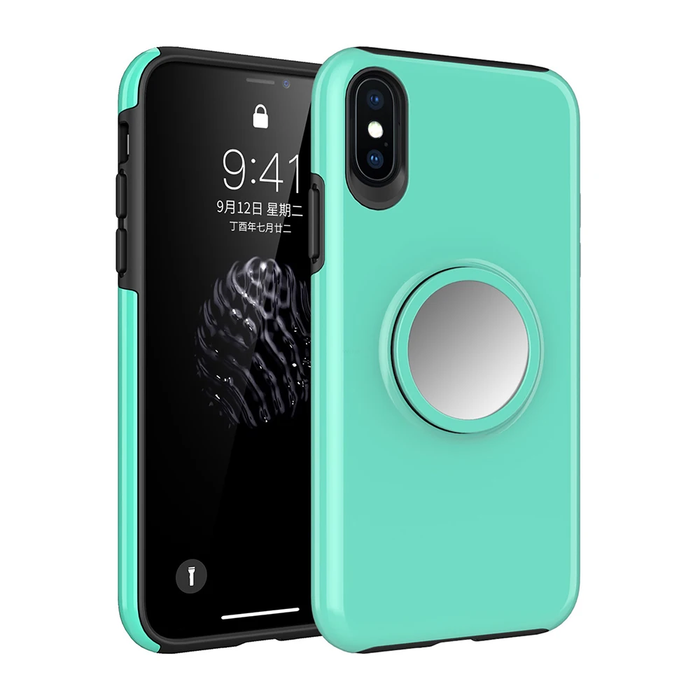 BFOLLOW зеркальная подушка безопасности корпус розетки для iPhone 6 6s 7 8 Plus X XR XS Max 11 Pro Max жесткий чехол из ПК с магнитной задней подставкой