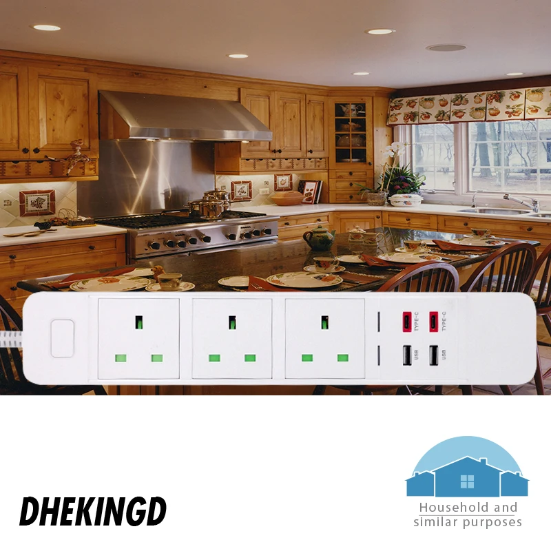 Умный удлинитель с 3 розетками переменного тока зарядная станция 2 USB портами типа