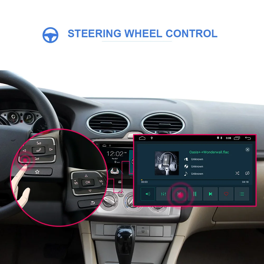 Автомобильный мультимедийный dvd-плеер для Ford Focus 2 MK2 2Din Android 9,0 Авторадио с навигацией gps стерео магнитола