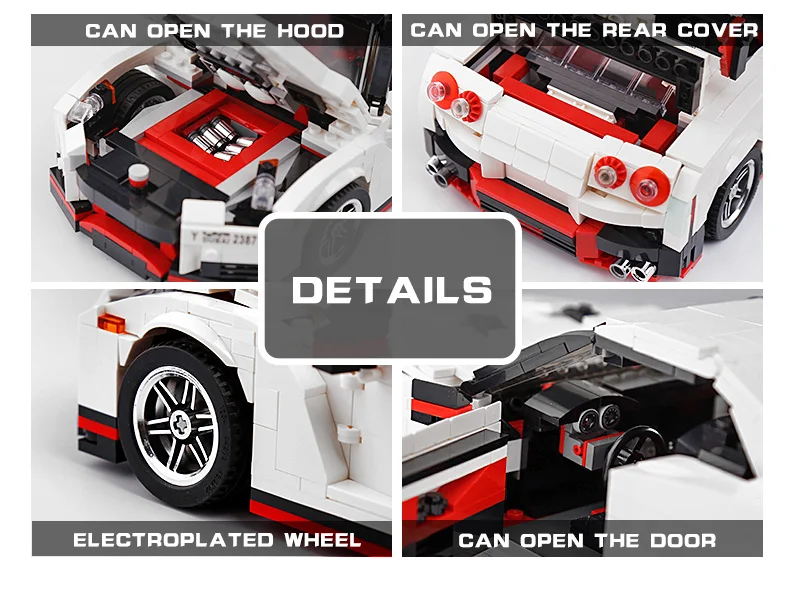 Креативная серия Moc Technic Ниссан GTR R35 скорость хром, Ванадий Набор автомобилей строительные блоки кирпичи модель игрушки 20518