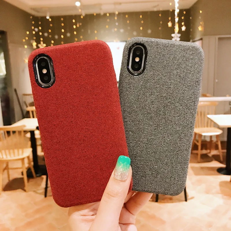 MOESOE Phone Cases For iPhone XS Max XR X 8 7 6s 6 Plus Cloth Wrap Plastic Matte Hard Case Cover Apple |