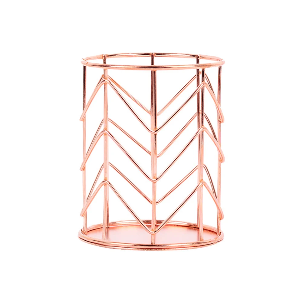 

Pen Cup Holder Metal Makeup Brush Organizer Stationery Storage Container Pencil Marker Gel Pen Holder Basket for Office Home