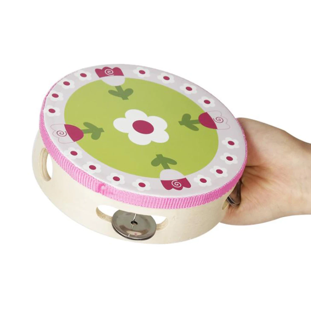Cute Tambourine Hand Drum Percussion Instrument For Kids Baby Rattle Toys | Игрушки и хобби
